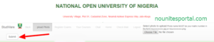 Click submit to upload your student id card National Open University of Nigeria (1)