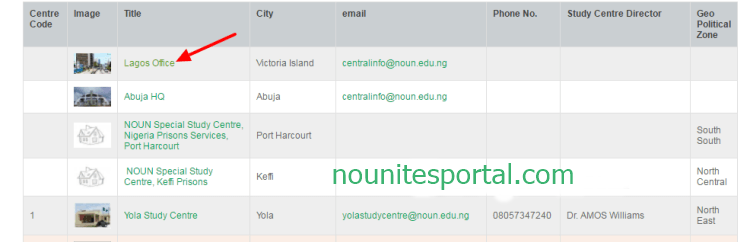 Map of NOUN Locations Lagos office NOUN Academics