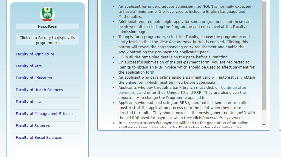 Procedure On How To Apply For NOUN Admission Www admissions nouonline Student Arrive 