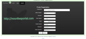 National Open University of Nigeria - NOUN Portal Student Registration page nounitesportal.com
