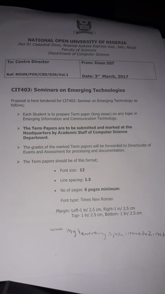 CIT403: Seminars on Emerging Technologies